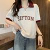 Large Size Polo Shirt Front Shoulder Short-sleeved T-shirt Women's Summer New Fat Mm Loose and Thin Fashion Half-sleeved T-shirt Top