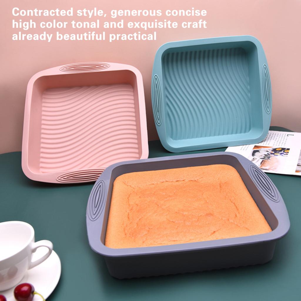 Long Lasting Wavy Grain Homemade High Temperature Resistant Silicone Cake Making Mold Tray Mould Kitchen Gadgets Baking Pan