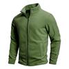 Men's Spring and Autumn Solid Color Fleece Warm Top, Comfortable Zippered Cardigan for Men's Outdoor Leisure