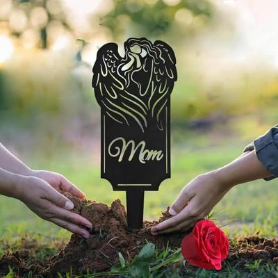 Elegant Metal Angel Wings Garden Stake Outdoor Decor Pet Memorial Yard Cemetery Sympathy Wall Art Decorative Sign