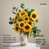 Sunflower Silk Flower Arrangement: Artificial Dried Flowers for Living Room, Dining Table, and Photo Props