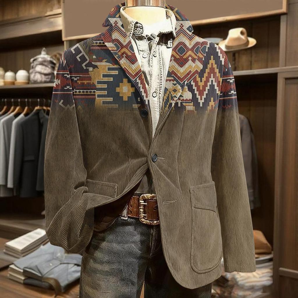 Herren Hässlicher Weihnachten Kord Warmtaschen Anzugjacke Strickjacke Herren Freizeitanzug