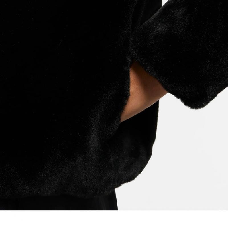 Nike Zip Up Jumper Women S SwooSh Fur Jacket Do3792 010 S2310