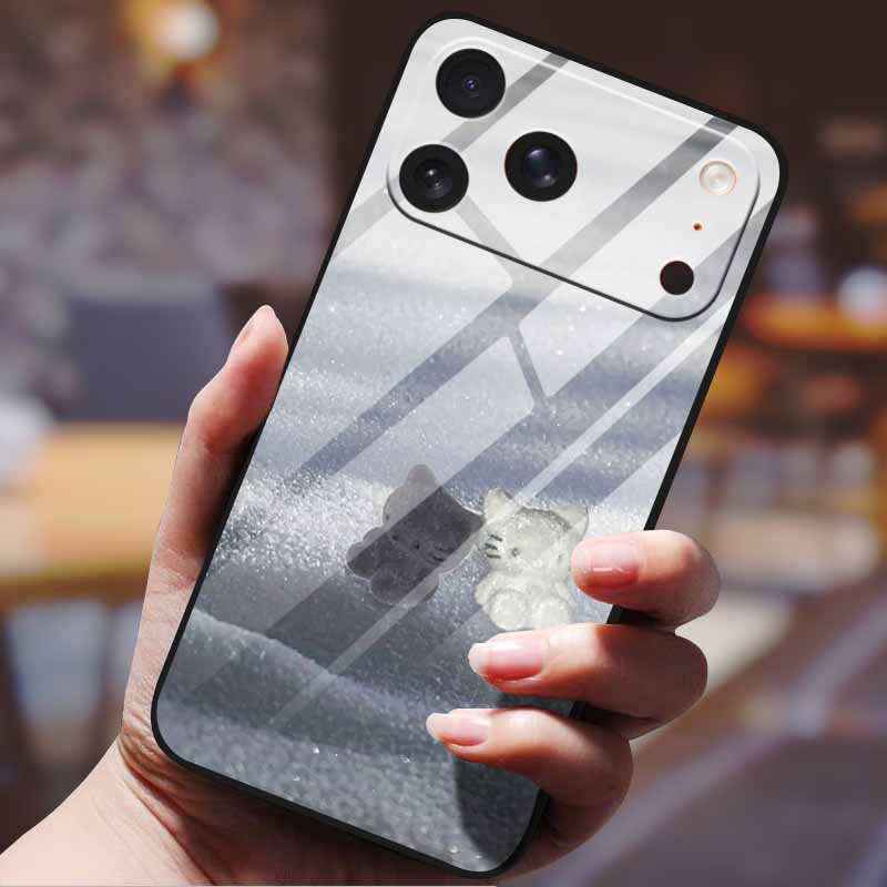 Phone Case for Iphone 17 Pro Max Iphone17 Air Tempered Glass Hard Back Cover Bumper 17pro Funda Cartoon Anime Fashion Pattern