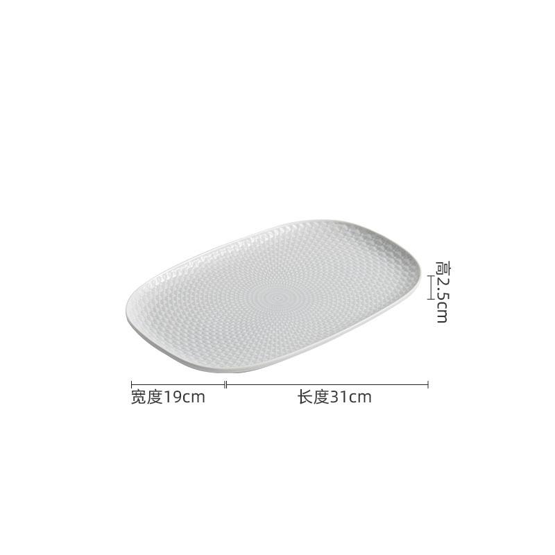 Creative Texture Ceramic Sushi Plate Oval Steamed Fish Plate Dessert Cake Plate Snack Plates Service Plates Hotel Tableware