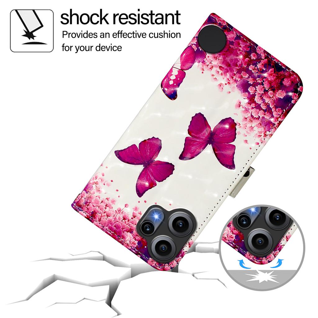 Für Nothing CMF Phone 2 Pro Lederhülle Musterdruck Geldbörse Ständer Handyhülle mit Trageband