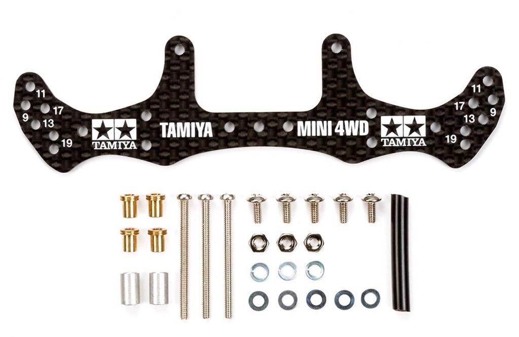 Tamiya Mini 4WD Grade Up Parts Series 499 HG Carbon Rear Wide Stay No. GP.499 1.5mm (15499)