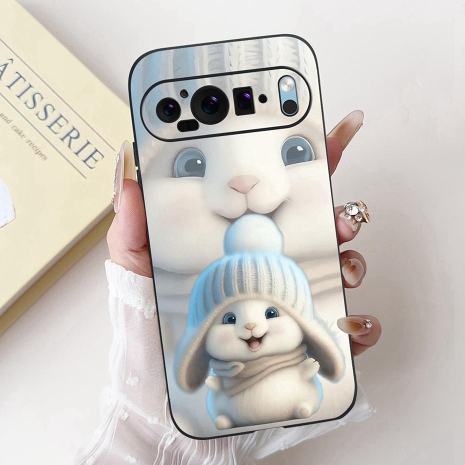 Fashion Painting Phone Case For Google Pixel 9 Pro 9A Black Silicone Soft Cover For Google Pixel9 9A 9Pro Cases Bumpers