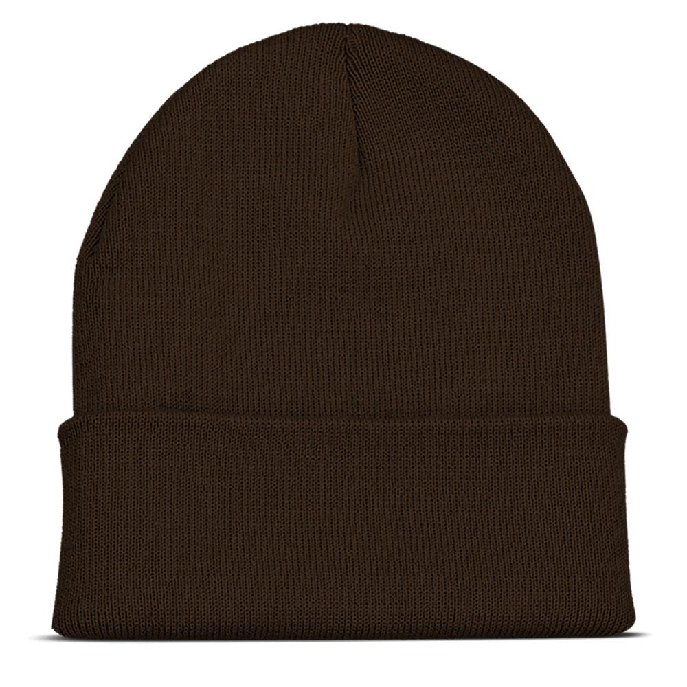 

Personalized Custom Beanies Hats with Embroidery Text Logo for Men Women Warm Winter Knitted Cuff Beanie Cap Dropshipping коричневый