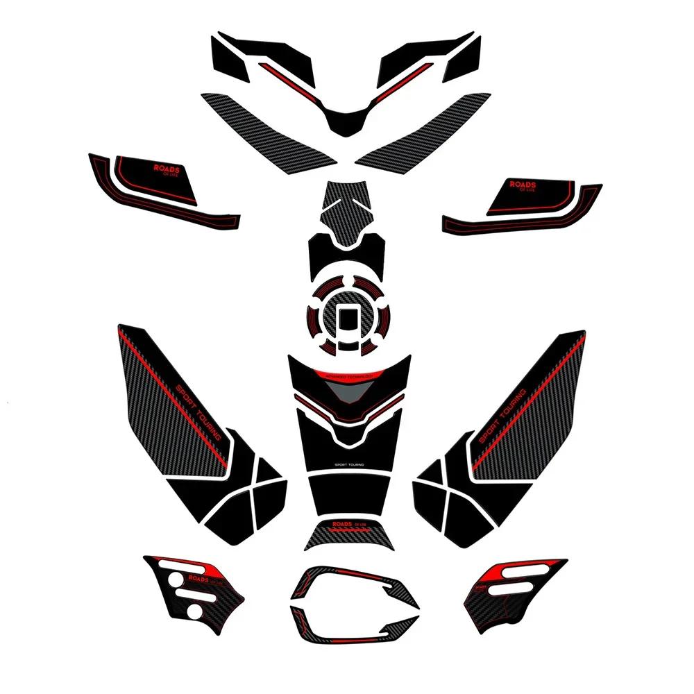 For Tracer 9 Red 2025 Motorcycle Accessories 3D Epoxy Sticker Protection Tank Pad Kit