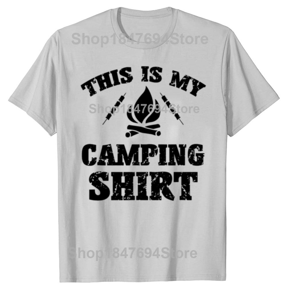 Funny This Is My Camping Novelty Camper T-shirts Men Women's Fashion Casual Tshirt 100% Cotton Loose Oversized T Shirt