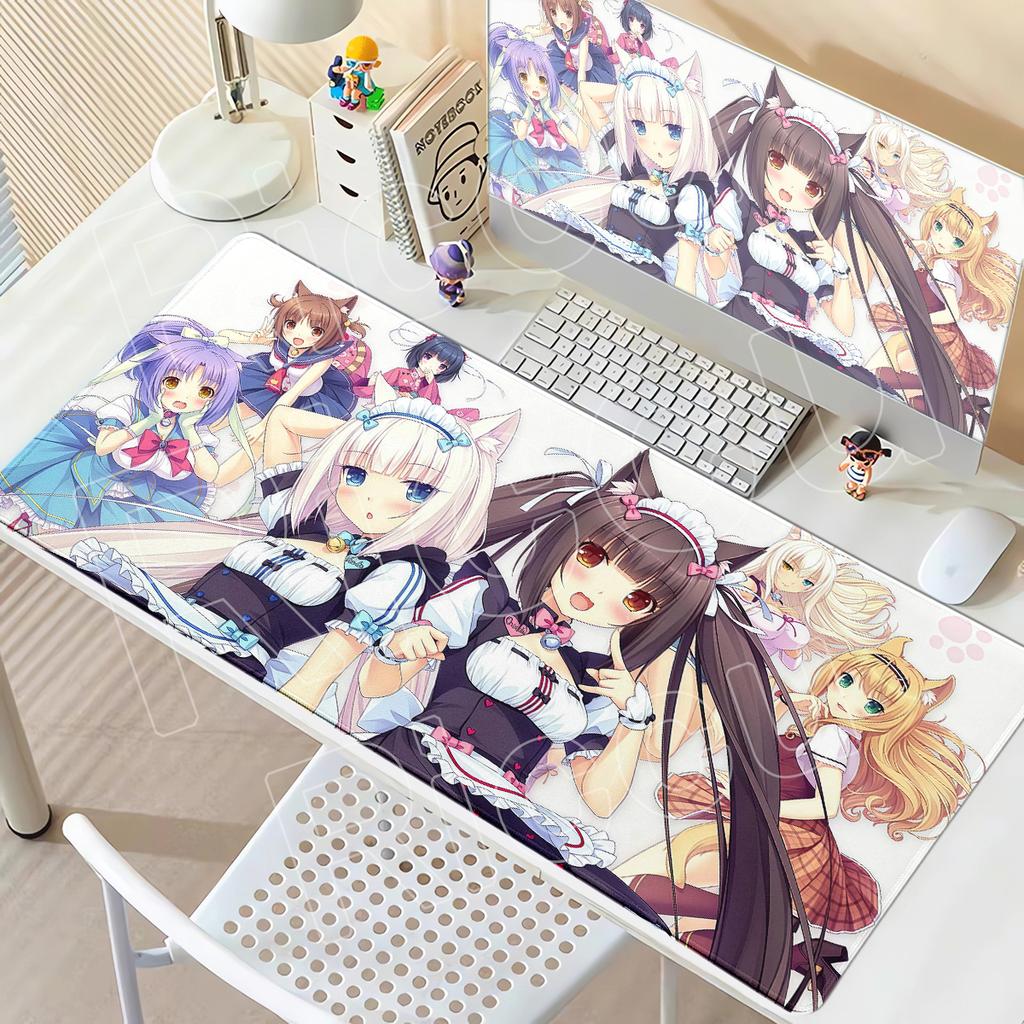 Kawaii Anime Girl N-Nekopara Mouse Pad HD Printing Anti-Slip Rubber Bottom Washable Table Pad PC Gaming Mouse Mats Office Carpet