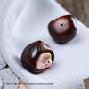 Rosewood Cartoon Chestnut Sister Garlic Pendant in Green Sandalwood Mobile Phone Chain