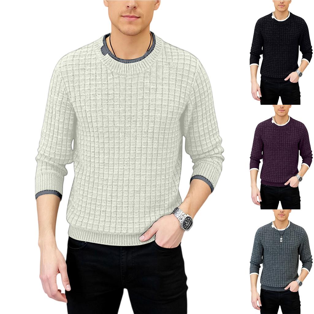 Men's  Fashion  Knitting  Pullover  Long Sleeves  Loose  Flip Collar  Sweater