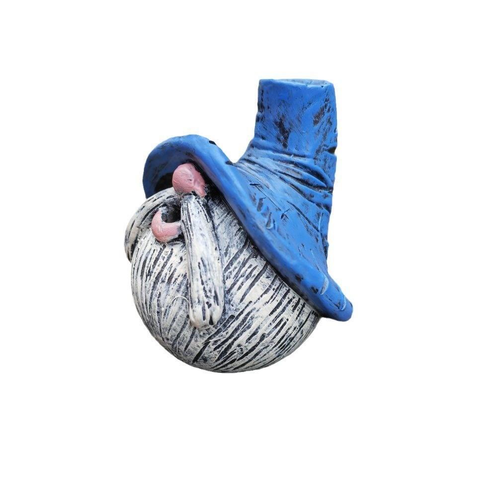 Charmig rökande gammal dvärg harts hantverk bordsskiva trädgårdsdekor för hem och kontor