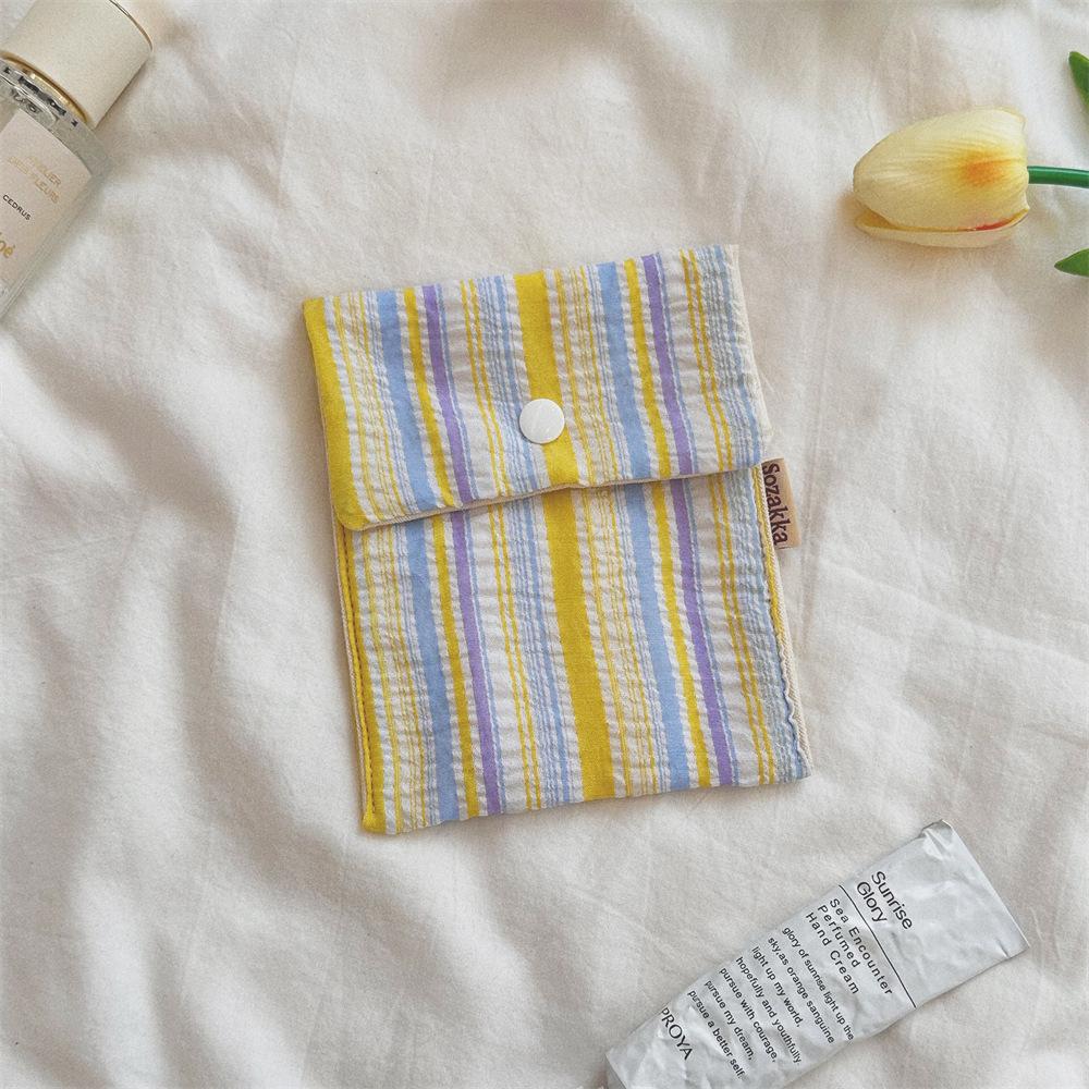 Damenbinden Aufbewahrungstaschen Koreanisch Niedlich Blume Große Kapazität Mädchen Cartoon Menstruation Tampon Organizer Tasche Mini Tasche