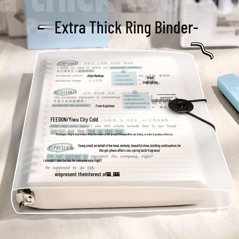 Comfort Grip B5 Ring Binder Notebook with Thick Pages - A4 Loose-Leaf for Students