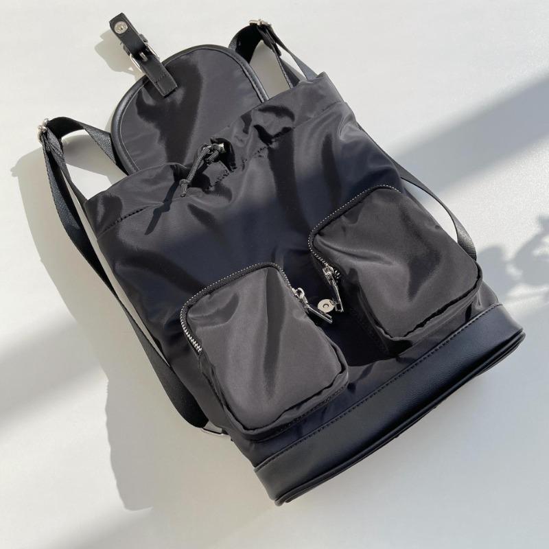 Casual Backpack Logo Bag Fashion Bag Large Capacity Nylon Splicing Backpack Women