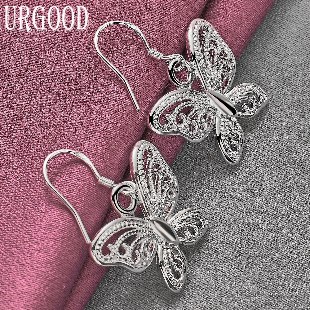 925 Sterling Silver Butterfly Earrings Wedding Jewelry