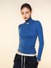 RENNESMIA Diamond Slit Wool Turtleneck _ Blue