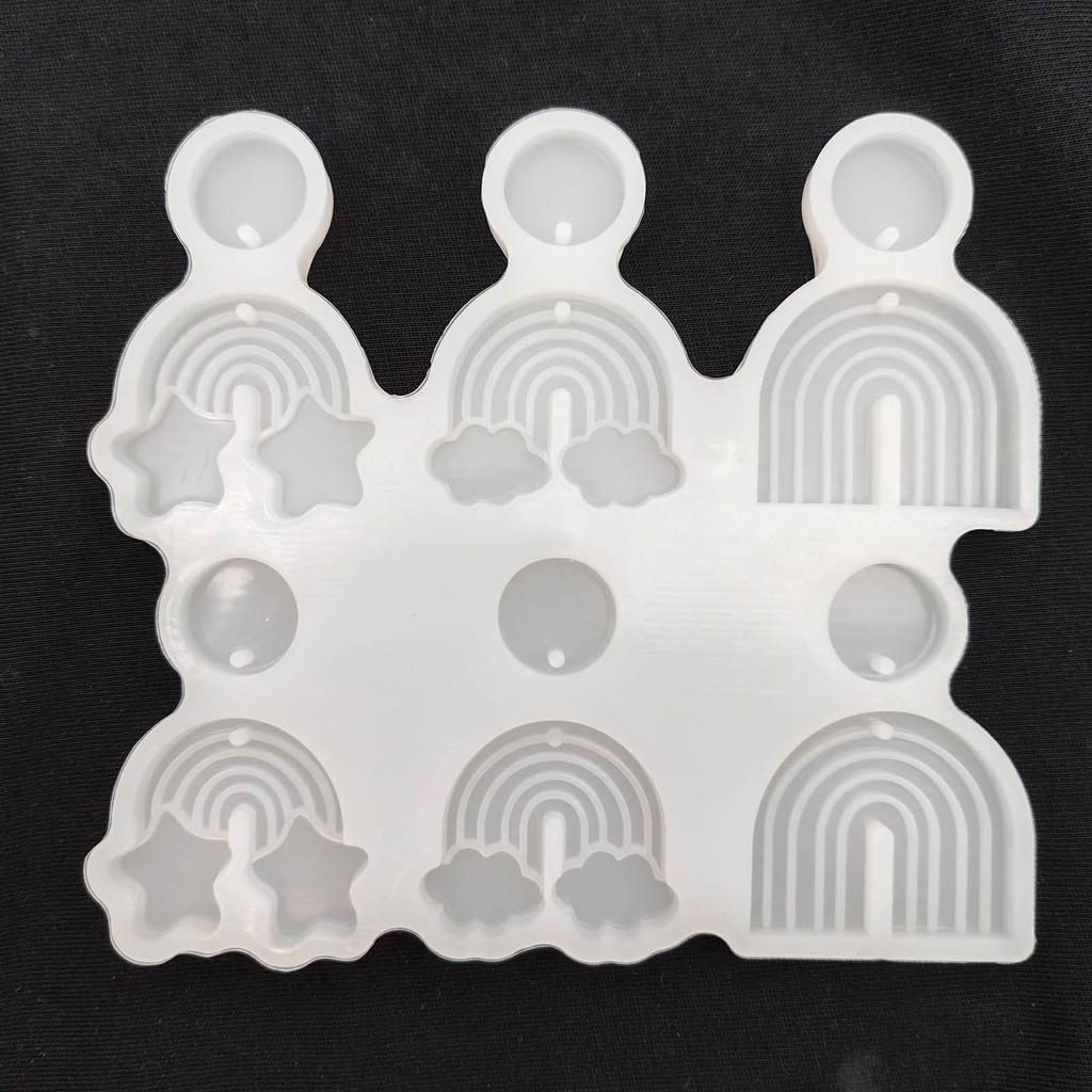 Flexible Silicone Earring Making Mold Rainbow Shaped Earring Mold Soft Silicone Earring Mold for Creative Jewelry Making