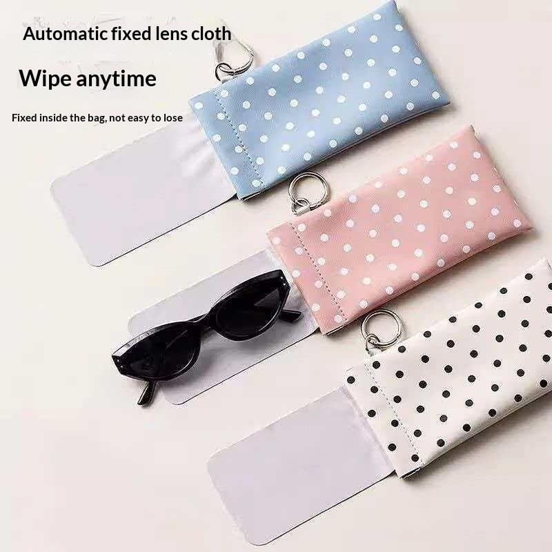 Protective Eyeglass Case Polka Dot Design Sunglasses Pouch for Fashionable Added Style