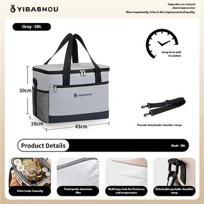 Große, faltbare, isolierte Kühltasche, Picknick-Lunchbox für Outdoor, Reisen, Camping, Grillparty