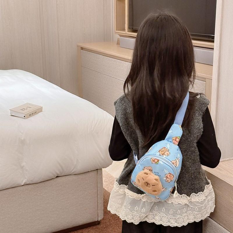 School bag Kapibara children's boys and girls cute cartoon change shoulder bag