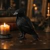 Realistic Feathered Crows Black Crow Halloween Decor, Lifelike Raven Figurine Prop Simulation Ravens for Haunted House, Artificial Bird Ornament Party