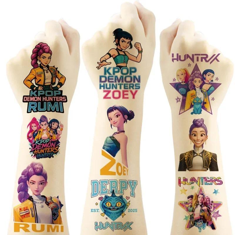 Kpop Demon Movie Hunters Temporary Tattoos Removable Tattoo Stickers for Kids Goodie Bag Stuffers Party SuppliesChristmas Gifts