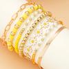 7pcs Vintage Gold Color Daisy Flower Pendant Beaded Bracelet Set for Women Bohemian Star Pearl Bangles Fashion Jewelry Gifts New