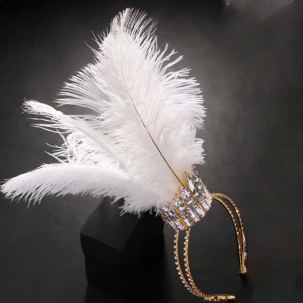 Fashionable Feathers and Diamonds Hairpieces Adjustable Fit Hair Decoration Accessory for Party and Wedding Supplies