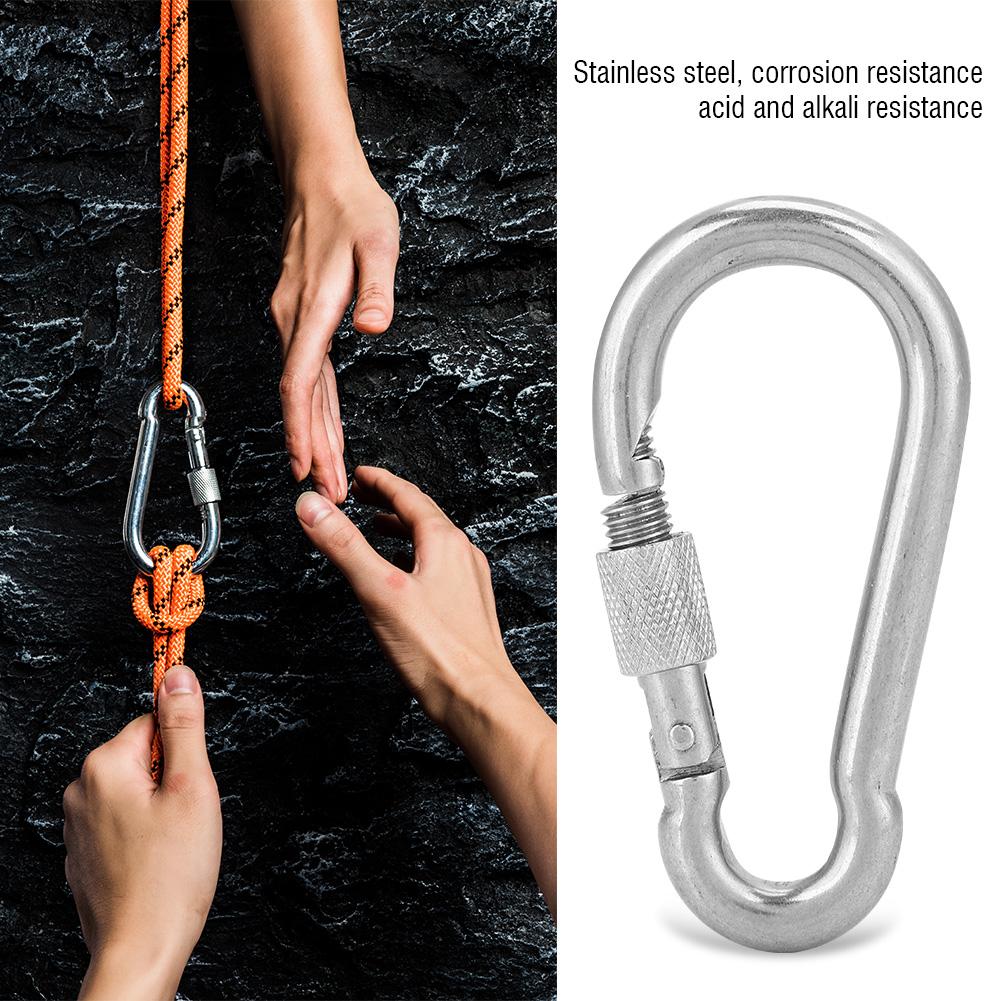 304 Stainless Steel Carabiner Fast Hanging Buckle Elastic Buckle Spring Hook (M11)