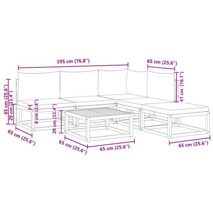 VidaXL Ensemble de canapés de jardin 6 pièces avec coussins en bois d'acacia et rotin 3278910