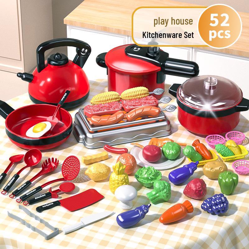 Mini Kitchen Playset: Children's Simulation Kitchenware with Cuttable Fruits
