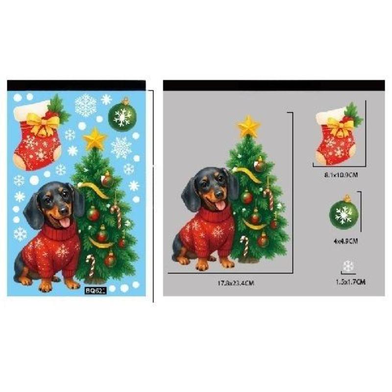 Noel Mavi Kardan Adam Pencere Çıkartmaları Noel Baba Kuş Kar Tanesi Geyik Süsler Mutlu Noeller Mutlu Yıllar
