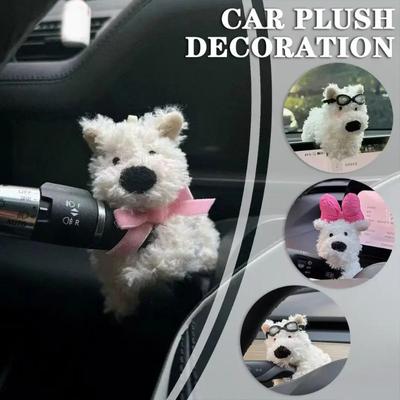 Yavru Köpek Peluş Bebek Debriyaj Dekoru, Araba Sileceği Dönüş Sinyal Anahtarı Dekorasyonu, Kawaii Köpek Araba Sileceği Bebek Süsü Araba İç Aksesuarı