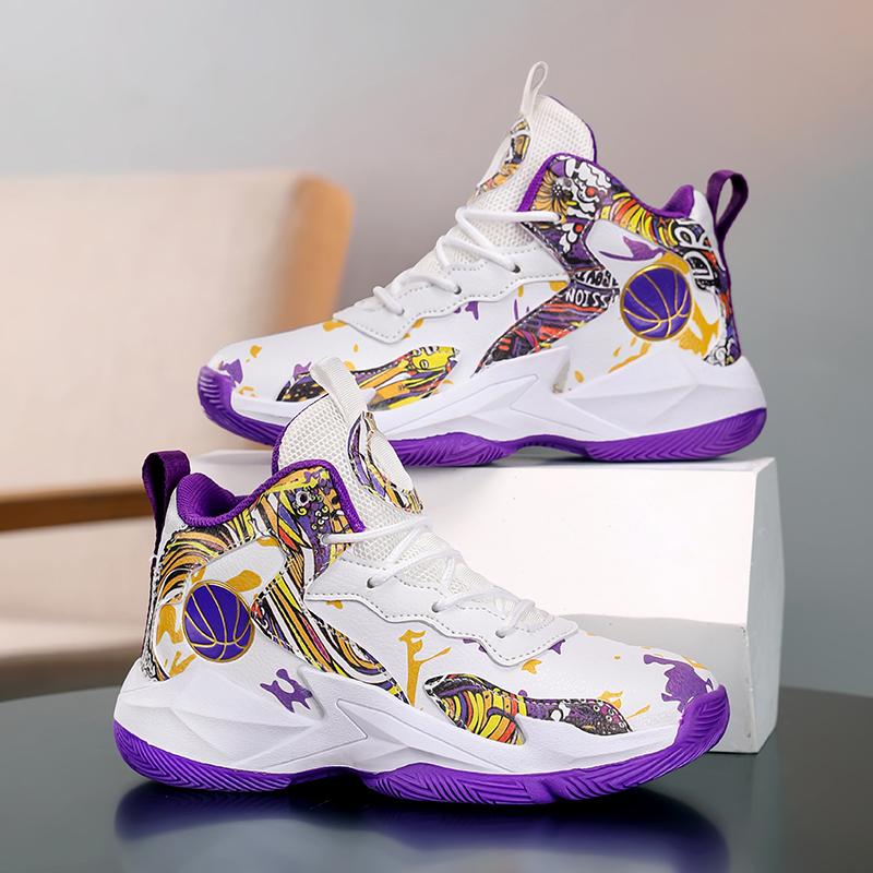 Children'S Basketball Shoes Anti-Skid Breathable Basketball Training Shoes With Boys And Girls Basketball Shoes Athletic Shoes 31-39