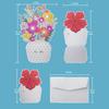 1 Set Greeting Card DIY Handwriting Paper Art 3D Folding Flower Pop Up Mother's Day Card with Envelope Anniversary Gifts Present