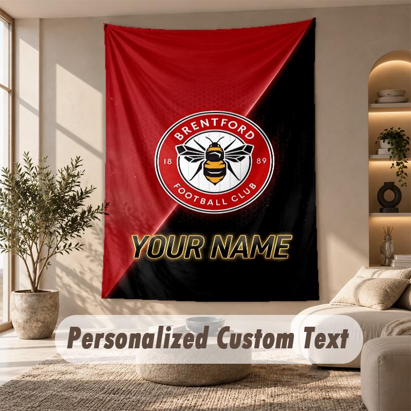 Tapestry Custom Name Text, Wall Hanging Tapestry Home Room DecorBrentford Football