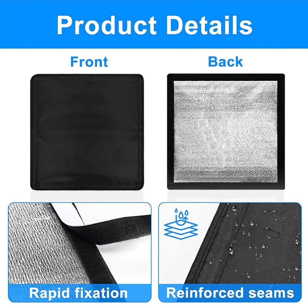 RV Roof Vent Cover Insulation Window Shade for Travel Trailer Vent Fan Protective Cover Set of 2 with 8 Straps for Camper Ventilation