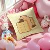 Cute Cartoon Capybara Pillow Case Anti-Dustmite Pillowcase Invisible Zipper Silky Short Plush Sofa Cushion Cover