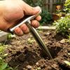 Stainless Steel Hand Dibber Plant Hole Digger Garden Planting Tool with T-Handle Soil Digging Tool for Planting Bulbs Tulips Daffodils Vegetable Seeds