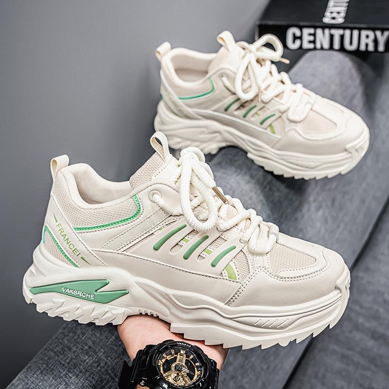 Men's Shoes Spring New Casual Sports Mesh Versatile Thick-soled Non-slip and Wear-resistant Teen Dad Shoes