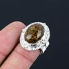 Sterling Silver Natural Plume Agate Stackable Mother Promise Ring Jewelry US 8.5