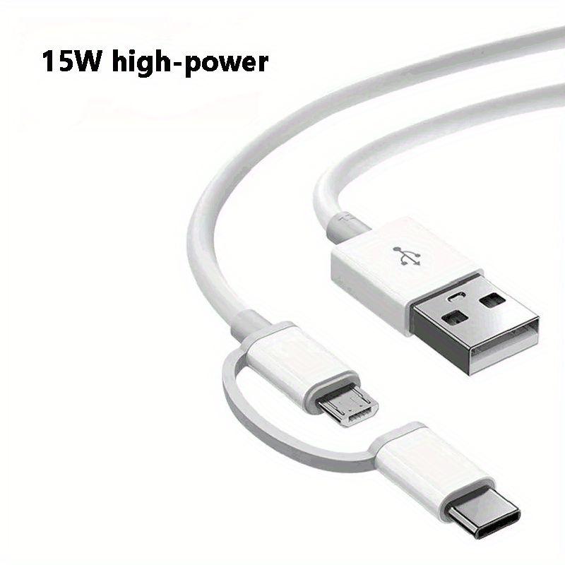 2-in-1 Data Cable 15W Charging Cable Compatible with MICRO To TYPE-C Interface