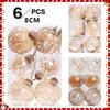 6 Stück Transparentes Weihnachtskugel-Set Xmas-Kugel-Ornamente Weihnachtsbaum DIY Garn Geflochtenes Design Trockenblumenkugel-Dekoration