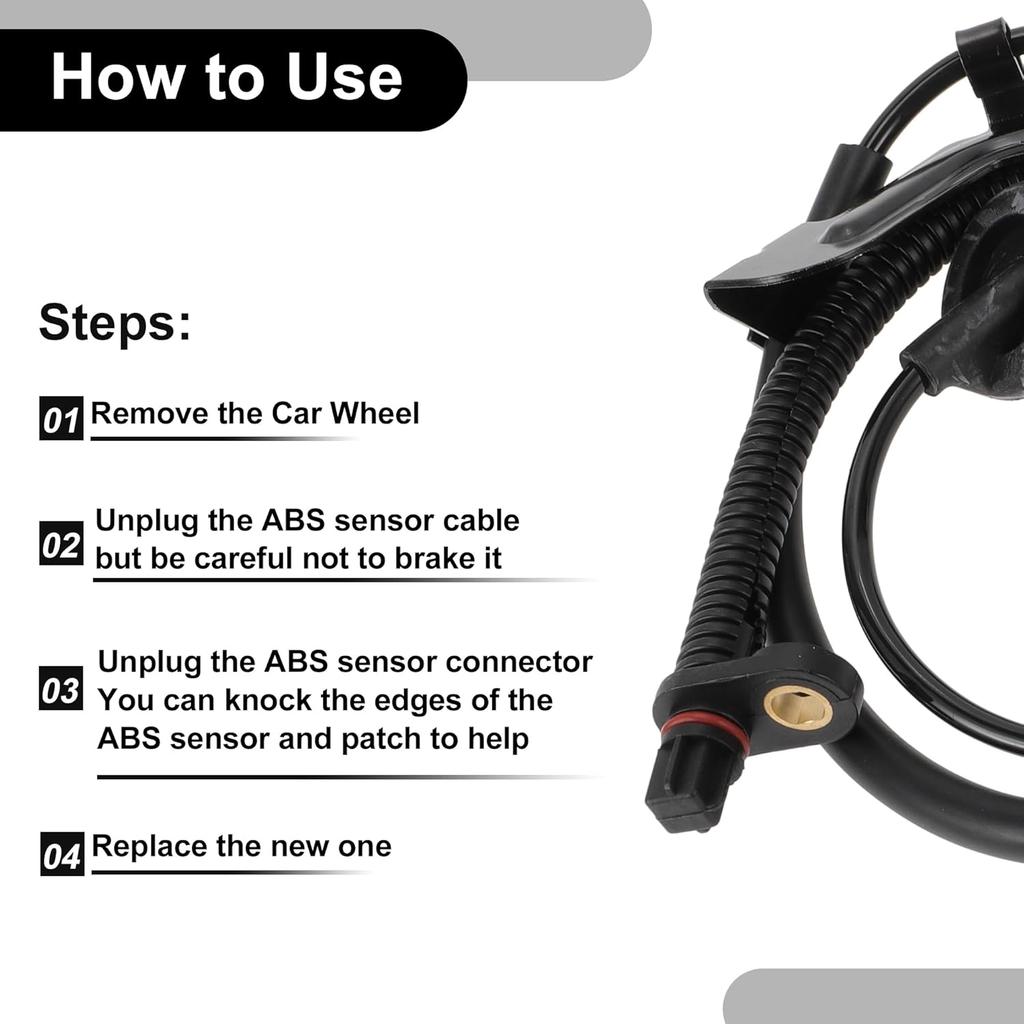 ABS Wheel Speed Senor Kit No.4721563AC/5105063AC/K05105063AB Rear Left ABS Sensor Set for Dodge Caliber 07-12 for Jeep Compass Patriot 07-17 for FWD