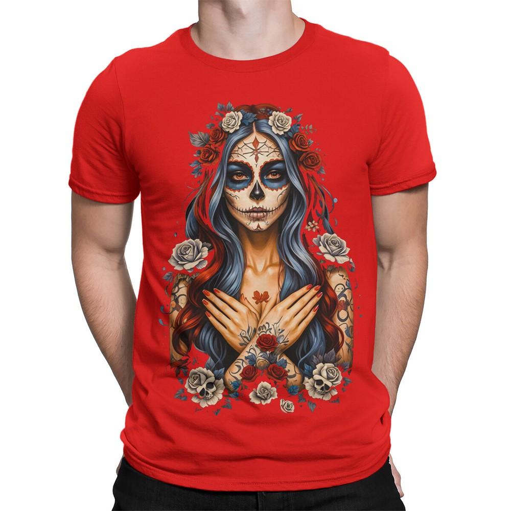 Gothic Sugar Skull Woman Portrait TShirt Dark Ornate Day of the Dead DT2382 2XL