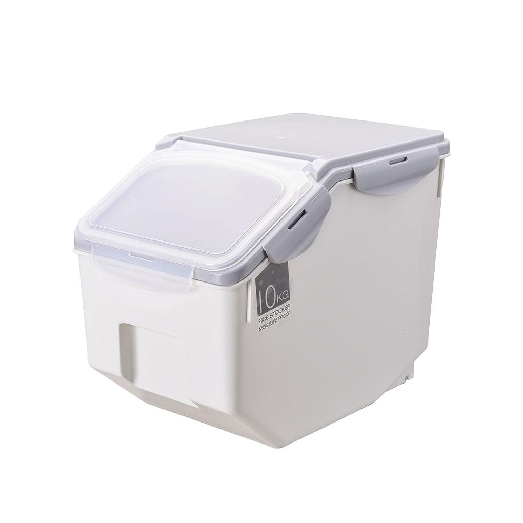 Dog Food Bucket Pet Food Storage Container Mothproof Leakproof Roller Base Sealed Solid Color Box Accessories with Measuring Cup